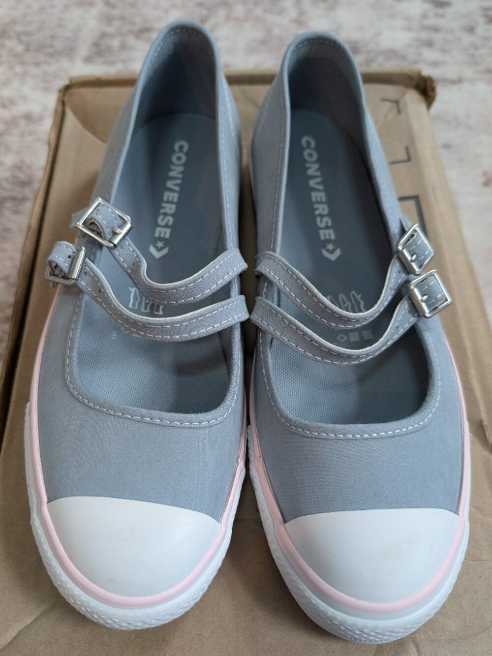 NEW Converse Chuck Taylor All Star Dainty Mary Jane Women's 9.5 Gray Pink
